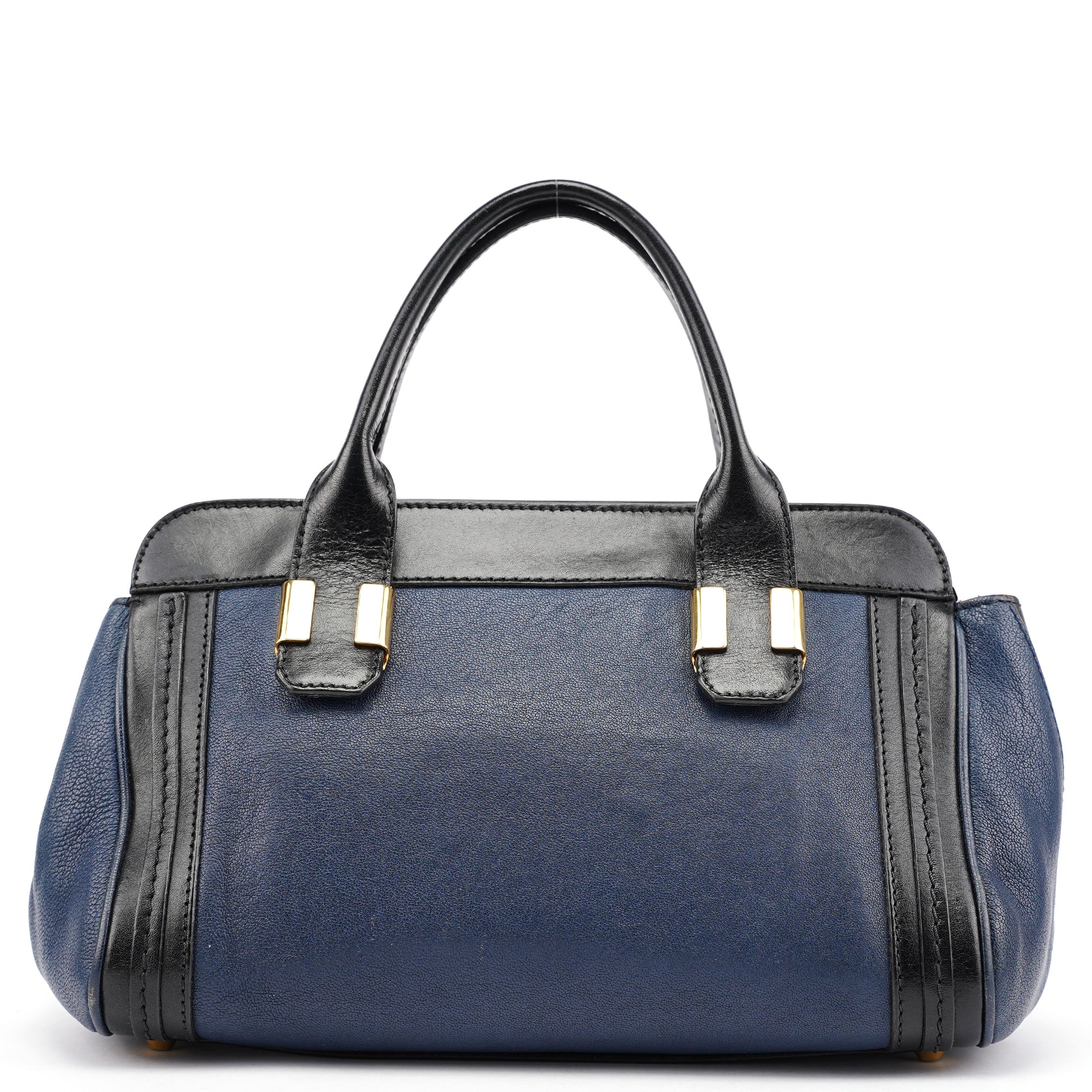 Chloé Navy Black Leather Tote Bag