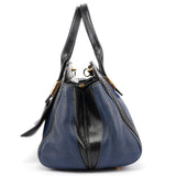 Chloé Navy Black Leather Tote Bag