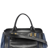 Chloé Navy Black Leather Tote Bag