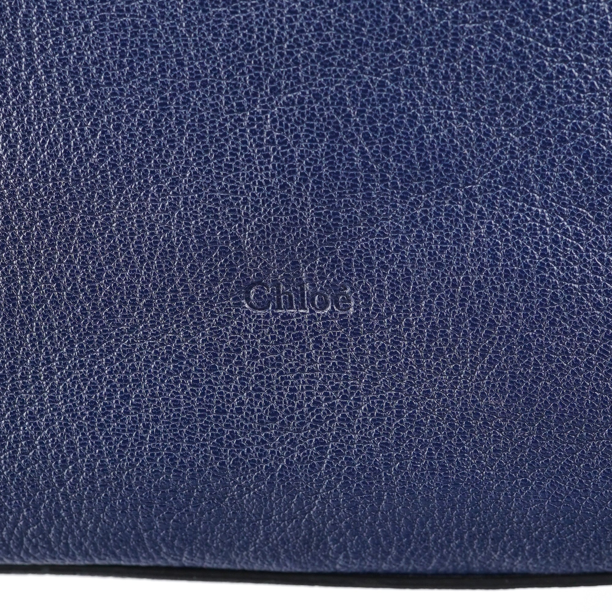 Chloé Navy Blue Lambskin Leather Tote Bag
