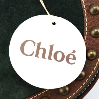 Chloé Navy Brown Suede Chain Shoulder Bag