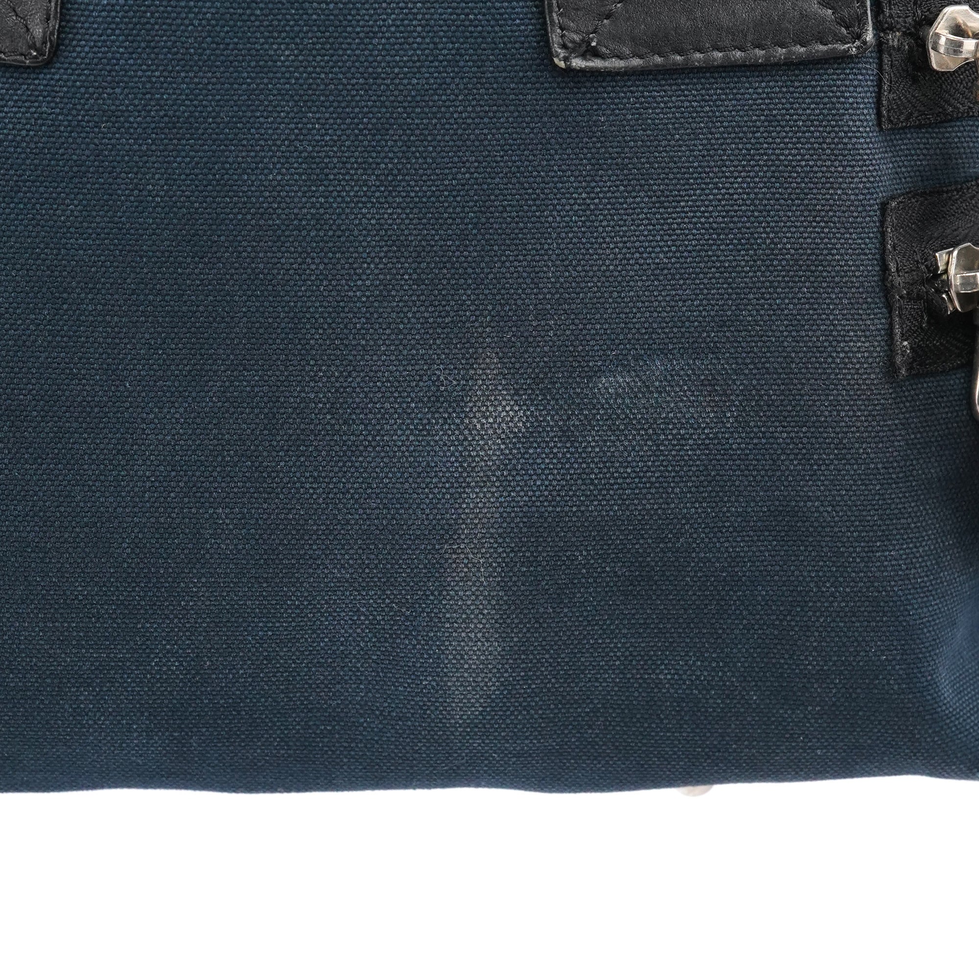 Chloé Navy Canvas Silver Logo Tote Bag