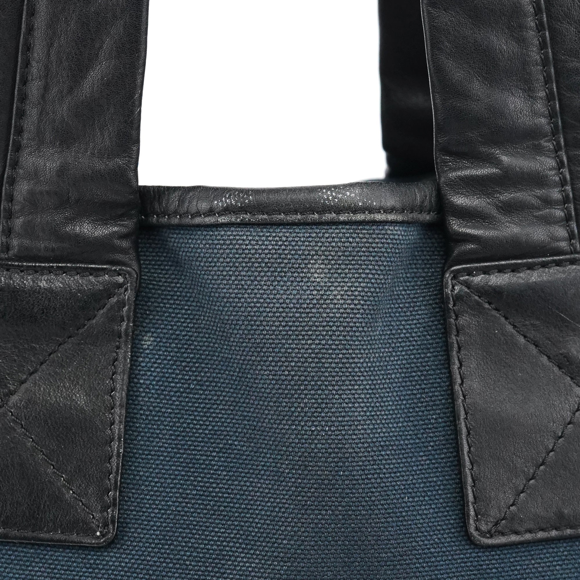 Chloé Navy Canvas Silver Logo Tote Bag