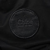 Chloé Navy Canvas Silver Logo Tote Bag