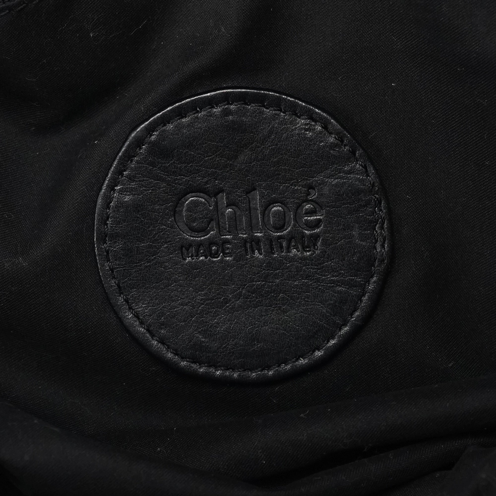 Chloé Navy Canvas Silver Logo Tote Bag