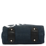 Chloé Navy Canvas Silver Logo Tote Bag