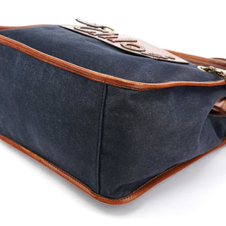 Chloe Navy Denim Logo Tote Bag