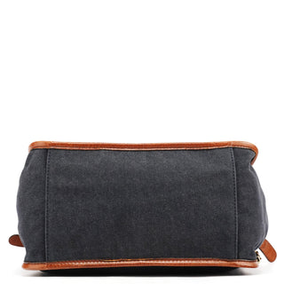 Chloe Navy Denim Logo Tote Bag