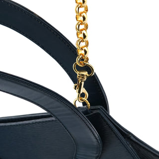 Chloe Navy Epi Leather Ribbon Top Handle 2-Way Bag