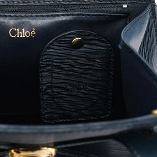 Chloe Navy Epi Leather Ribbon Top Handle 2-Way Bag