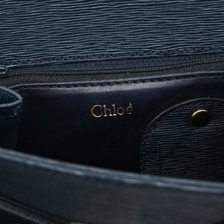 Chloe Navy Epi Leather Ribbon Top Handle 2-Way Bag