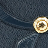 Chloe Navy Epi Leather Ribbon Top Handle 2-Way Bag