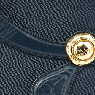 Chloe Navy Epi Leather Ribbon Top Handle 2-Way Bag
