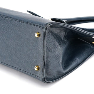 Chloe Navy Epi Leather Ribbon Top Handle 2-Way Bag