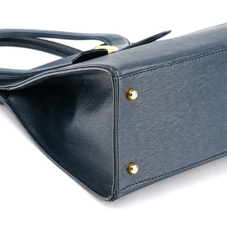 Chloe Navy Epi Leather Ribbon Top Handle 2-Way Bag