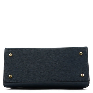 Chloe Navy Epi Leather Ribbon Top Handle 2-Way Bag