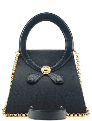 Chloe Navy Epi Leather Ribbon Top Handle 2-Way Bag