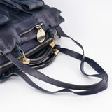 Chloé Navy Lambskin 2-Way Tote Bag