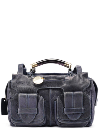 Chloé Navy Lambskin 2-Way Tote Bag