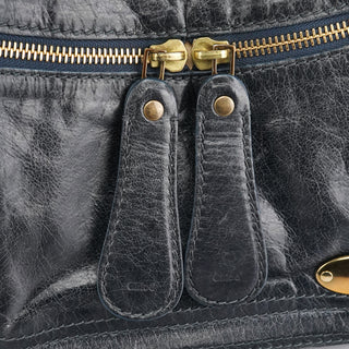 Chloe Navy Leather Bay Shoulder Bag