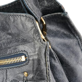 Chloe Navy Leather Bay Shoulder Bag