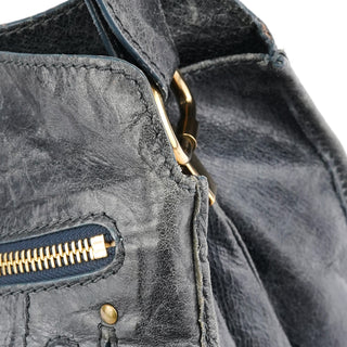 Chloe Navy Leather Bay Shoulder Bag