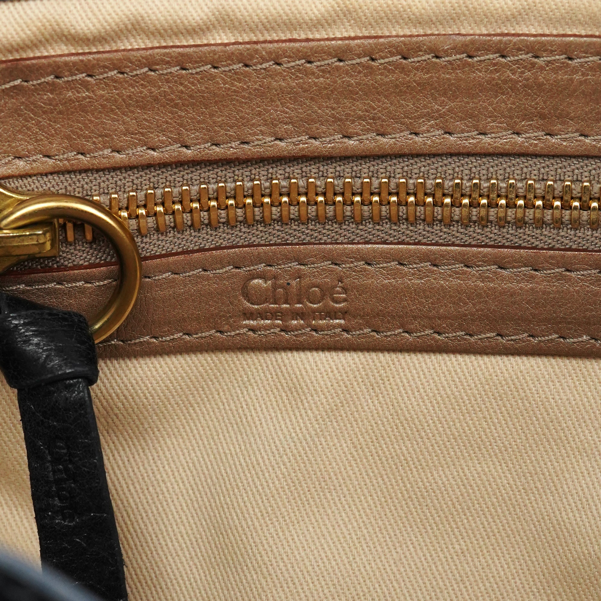 Chloe Navy Leather Bay Shoulder Bag
