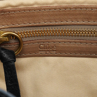 Chloe Navy Leather Bay Shoulder Bag