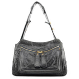 Chloe Navy Leather Bay Shoulder Bag