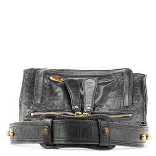 Chloe Navy Leather Bay Shoulder Bag