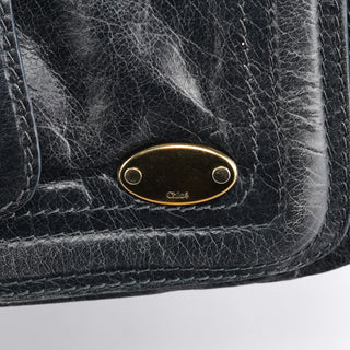 Chloe Navy Leather Bay Shoulder Bag