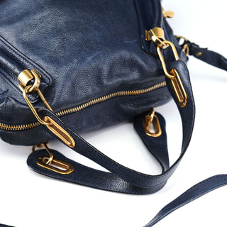 Chloé Navy Leather Paraty 2-Way Crossbody Bag