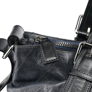 Chloe Navy Leather Quilted 2-Way Tote Bag