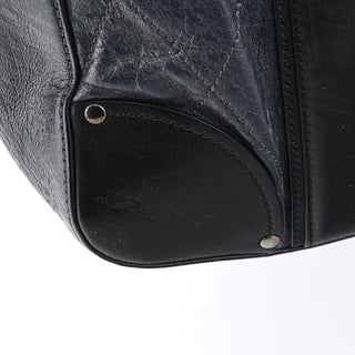 Chloe Navy Leather Quilted 2-Way Tote Bag