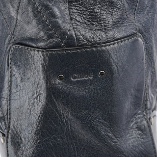 Chloe Navy Leather Quilted 2-Way Tote Bag