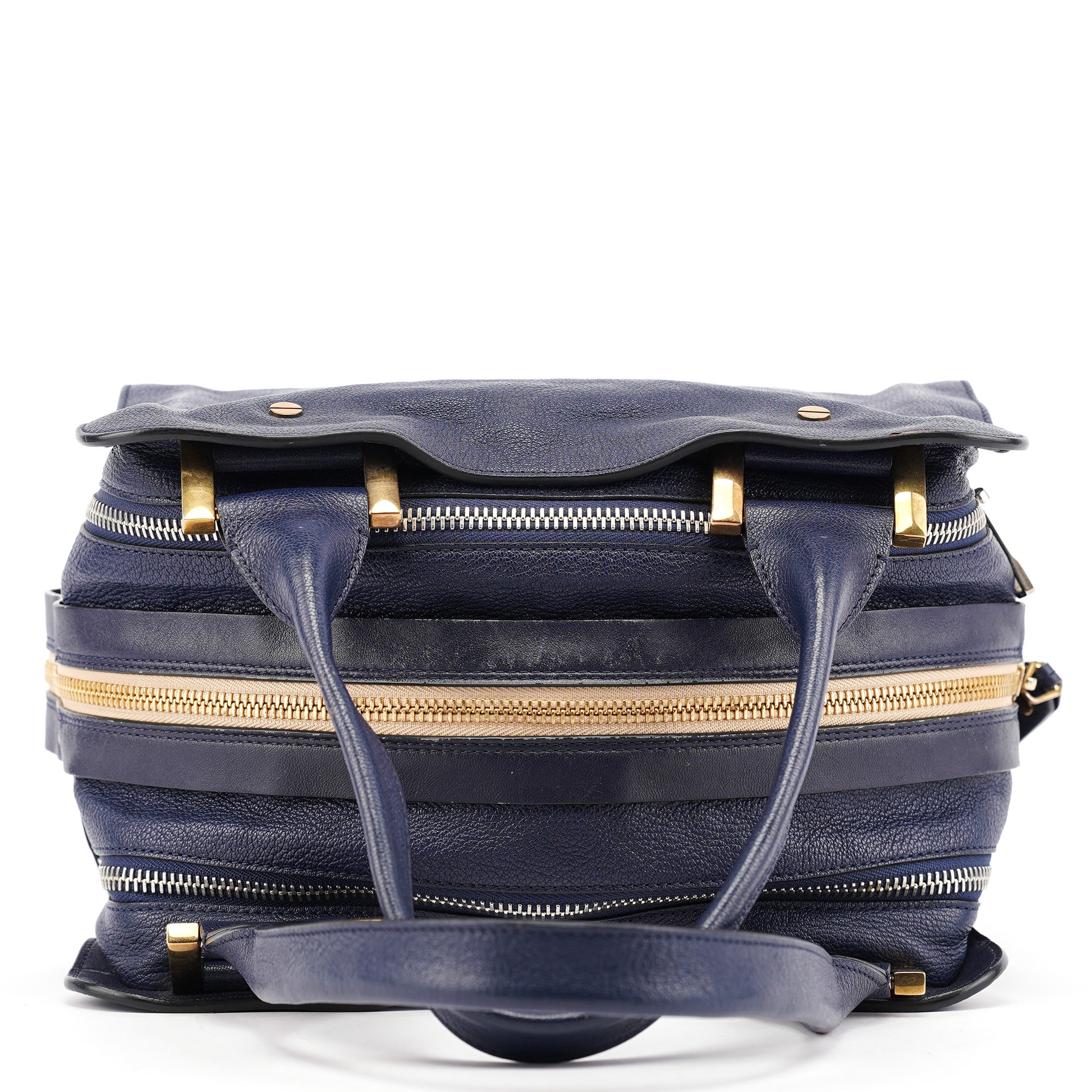 Chloe Navy Leather Tote Bag