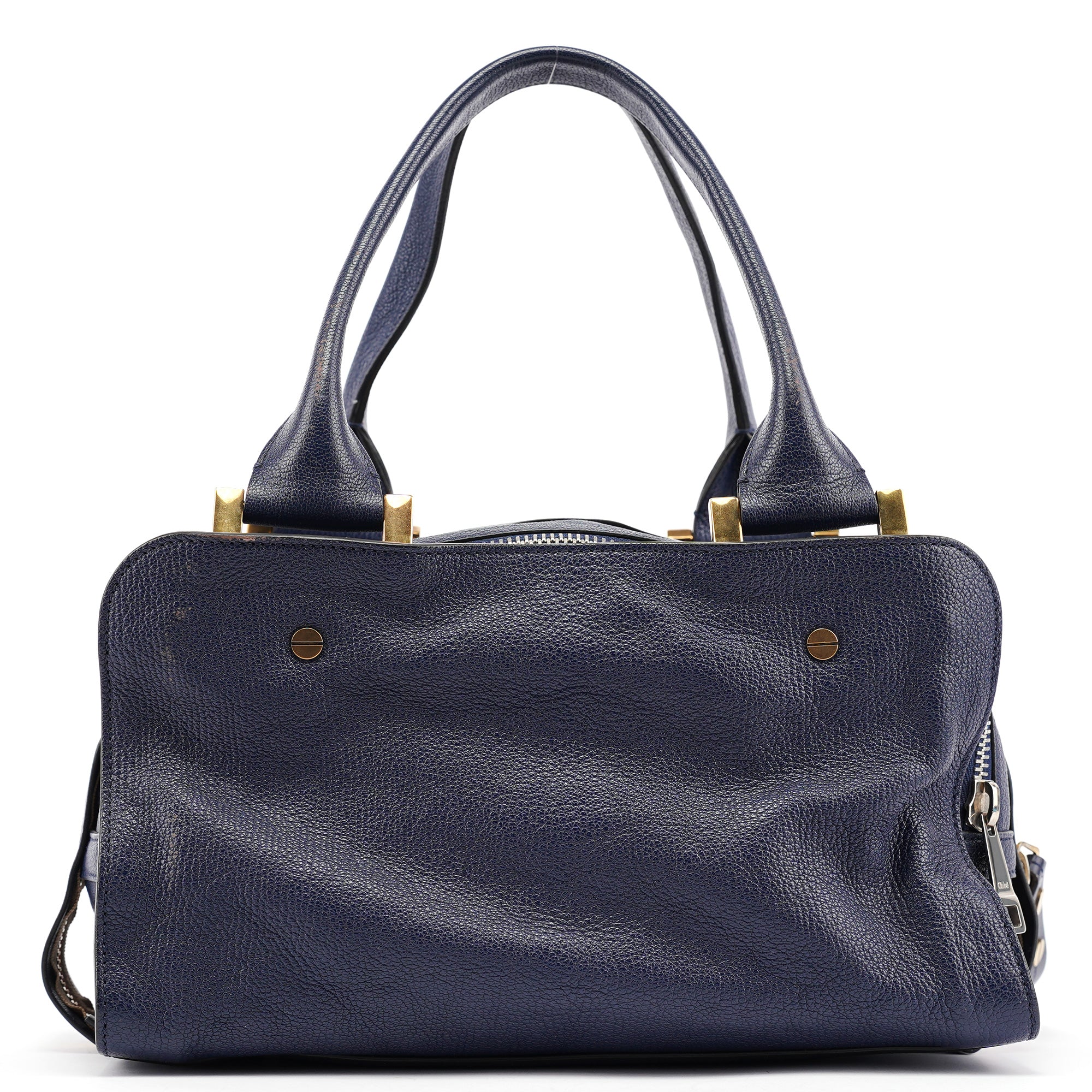 Chloe Navy Leather Tote Bag