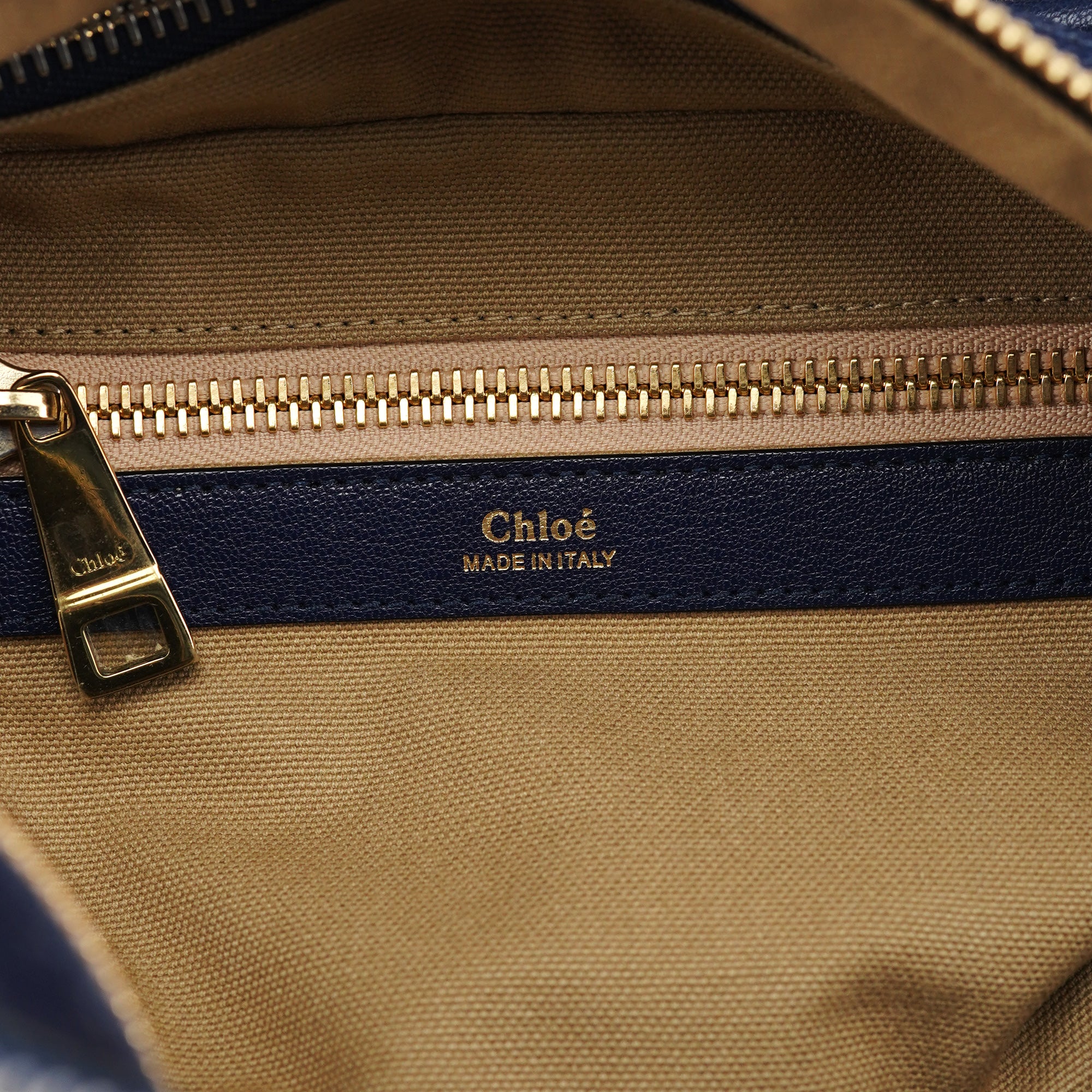 Chloe Navy Leather Tote Bag