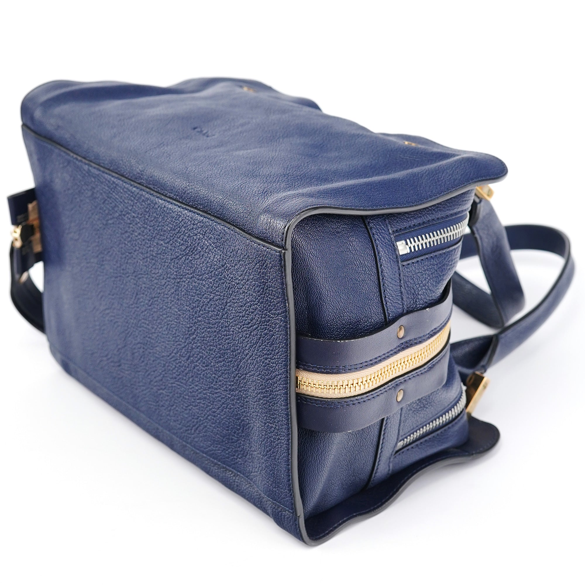 Chloe Navy Leather Tote Bag