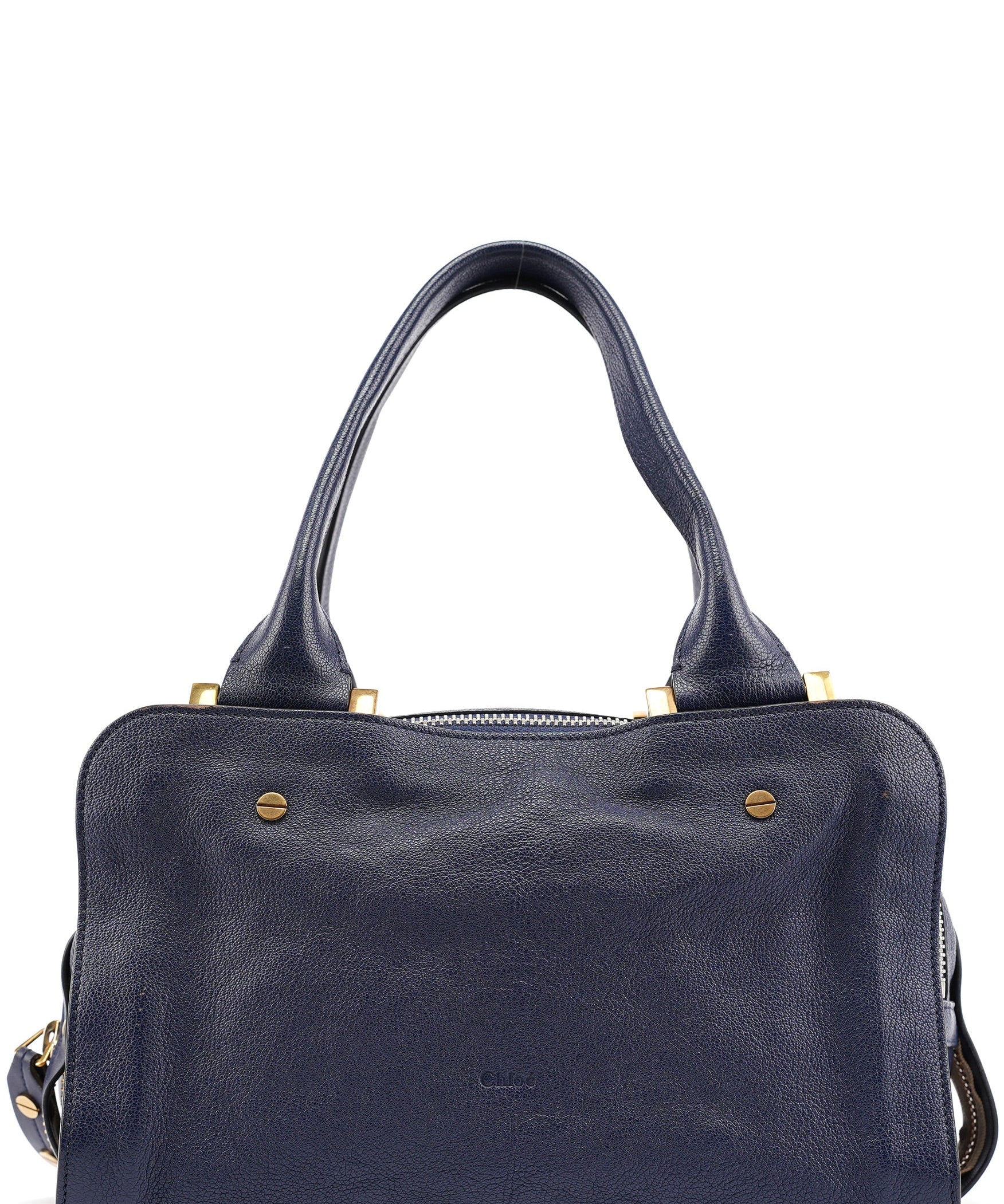Chloe Navy Leather Tote Bag