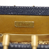 Chloé Navy Lizard Embossed Mini Handbag