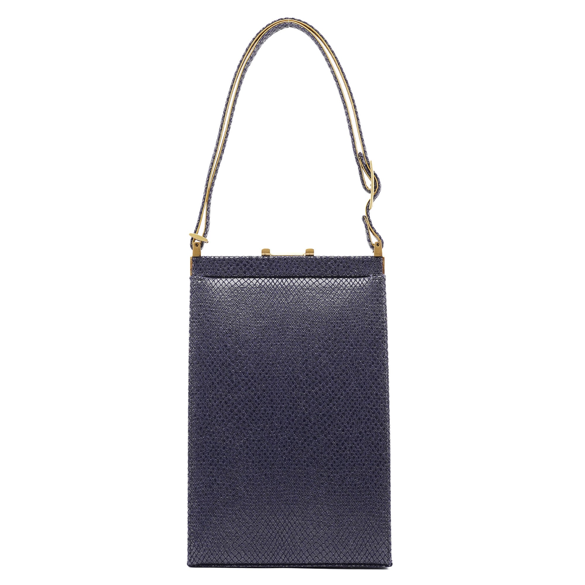 Chloé Navy Lizard Embossed Mini Handbag