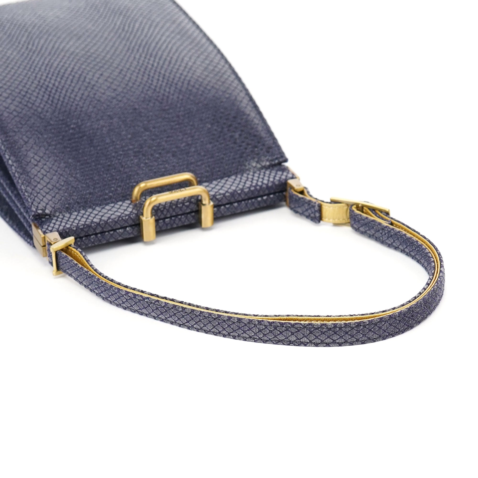 Chloé Navy Lizard Embossed Mini Handbag