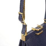 Chloé Navy Lizard Embossed Mini Handbag