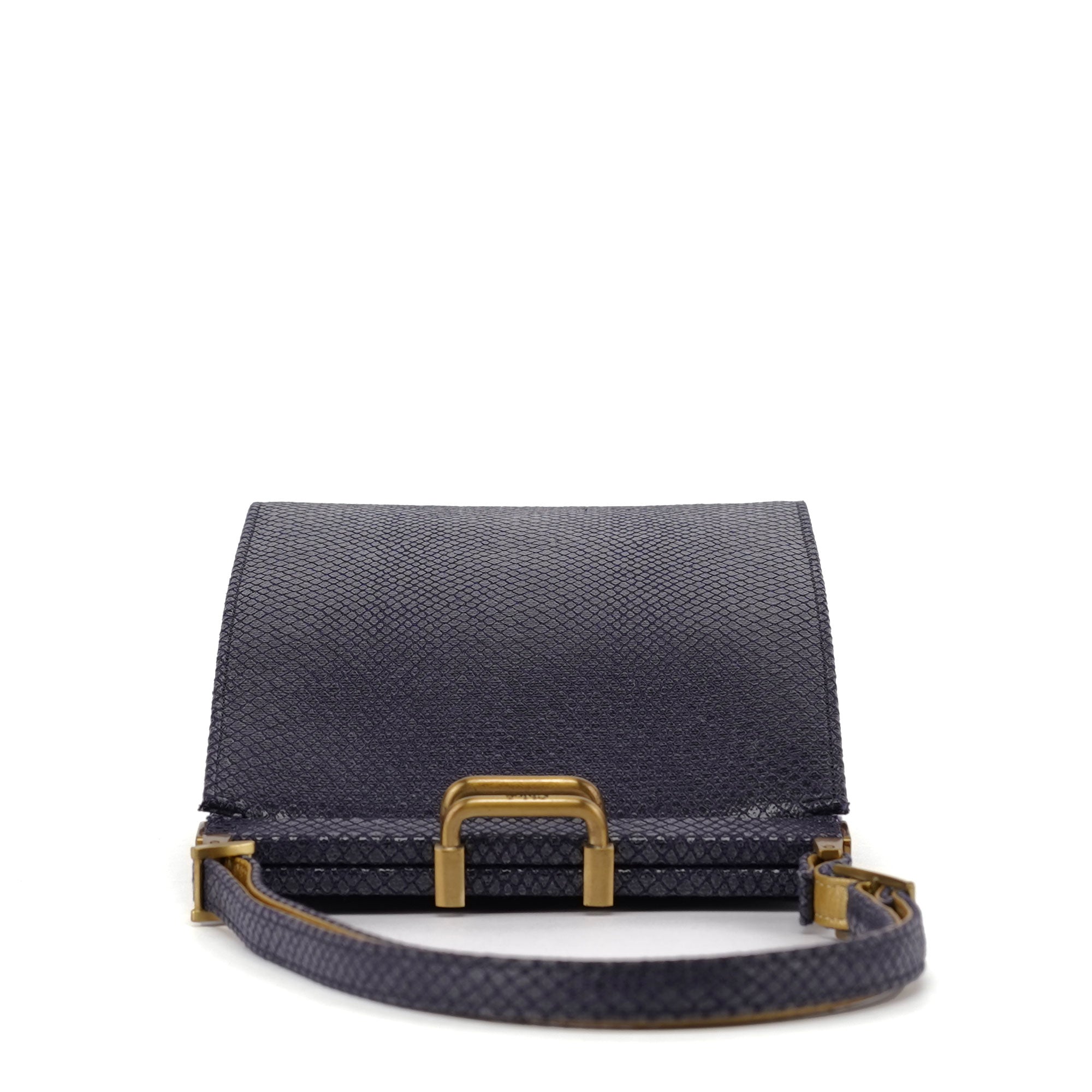 Chloé Navy Lizard Embossed Mini Handbag