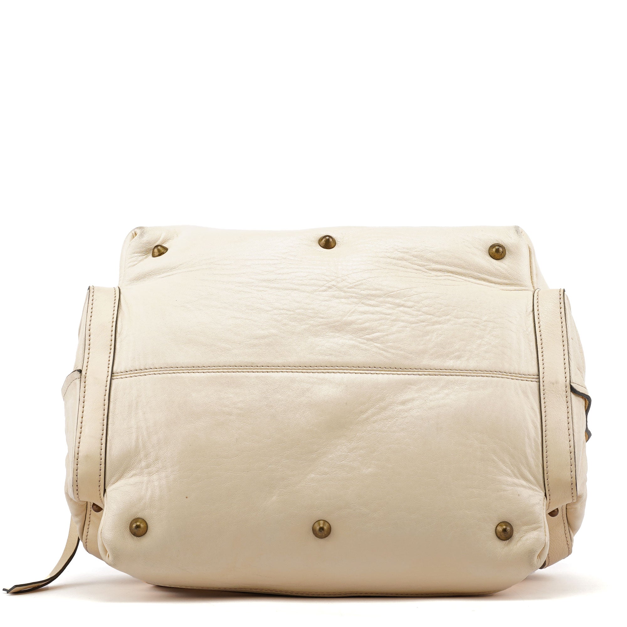 Chloé Off-White Lambskin Leather Tote Bag