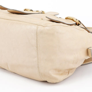 Chloe Off White Leather Bay Tote Bag
