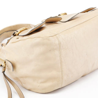 Chloe Off White Leather Bay Tote Bag