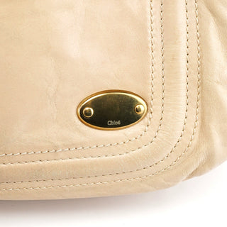 Chloe Off White Leather Bay Tote Bag