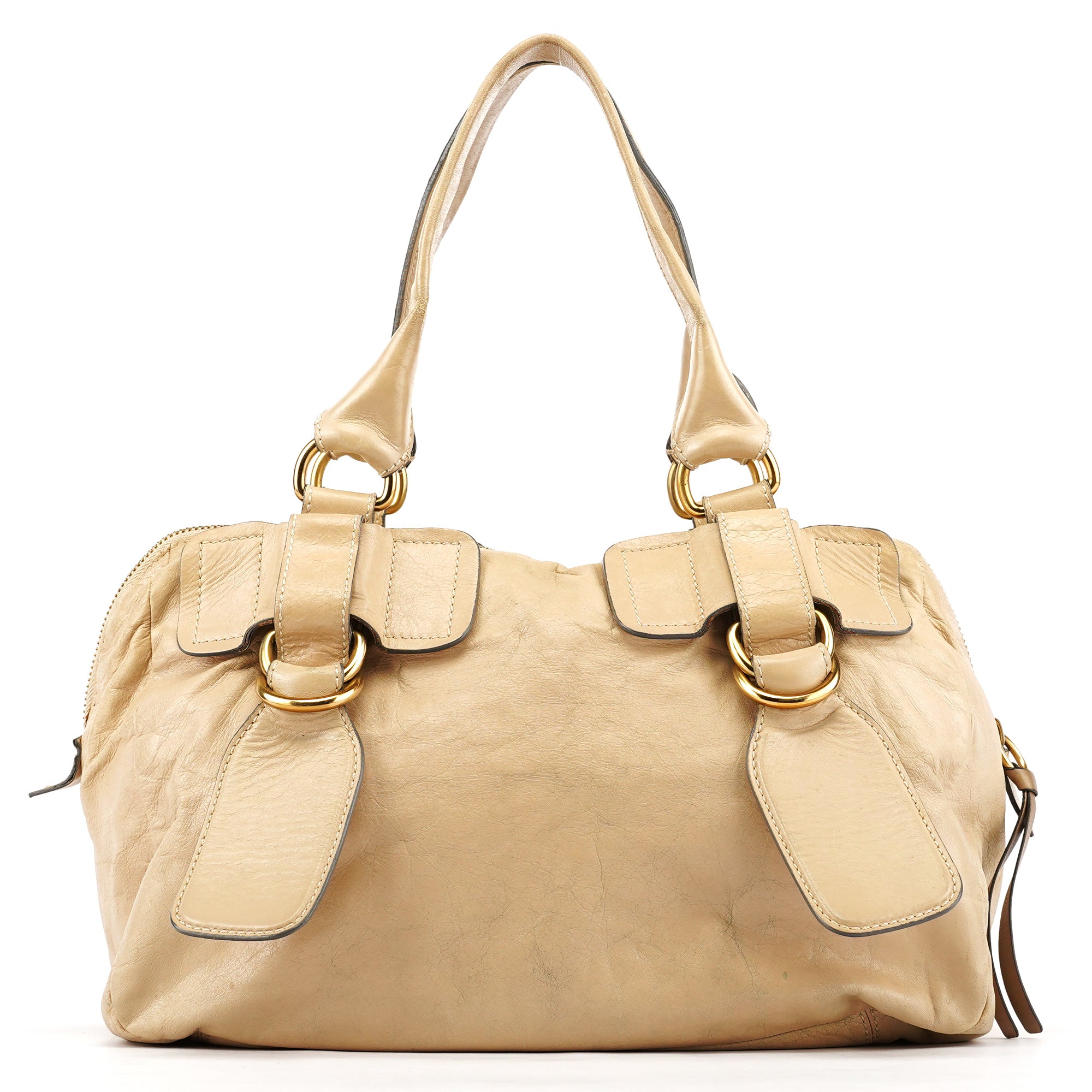 Chloe Off White Leather Bay Tote Bag